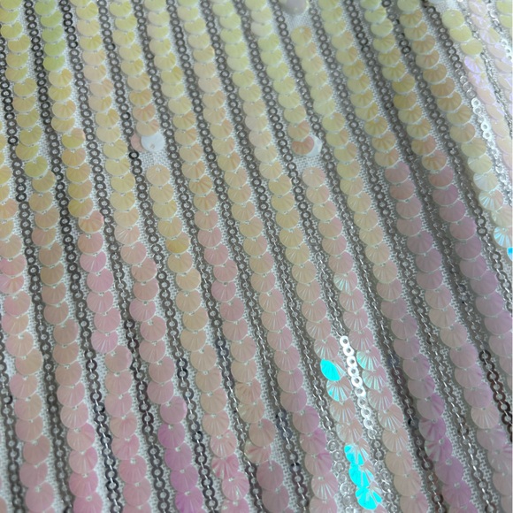 White Iridescent and Silver Sequin Dress - Picture 5 of 7